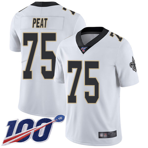 Men New Orleans Saints Limited White Andrus Peat Road Jersey NFL Football 75 100th Season Vapor Jersey